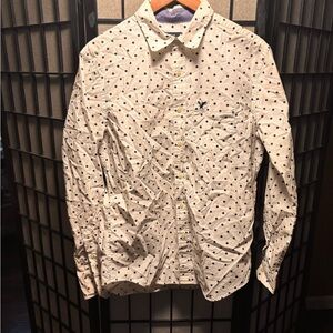 American Eagle Outfitters Blue & White Polkadot Shirt